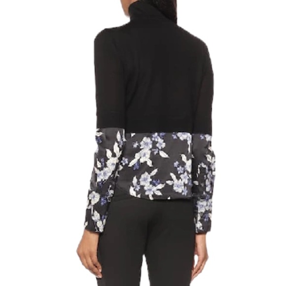 Veronica Beard | Nina Layered Slim-fit Jumper Mixed Media Sweater Silk Wool | S - Picture 2 of 13